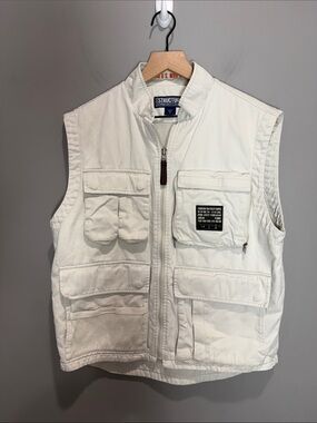 Structure‎ Men's Light Tan Utility Vest Size Medium Outdoor Fishing